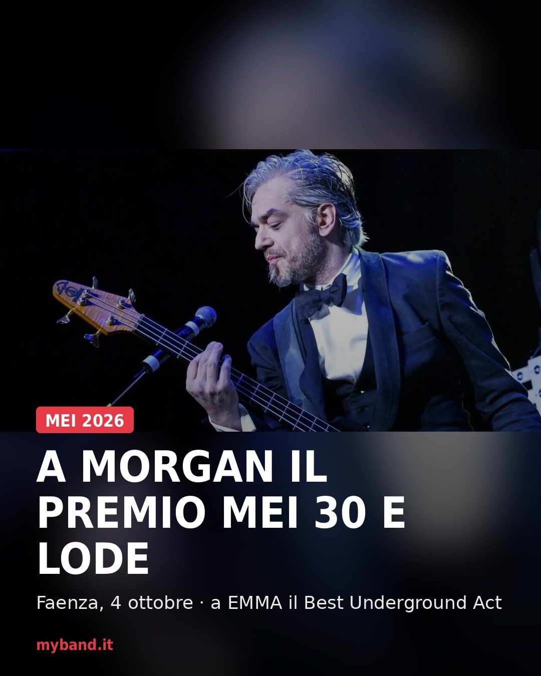 MEI 2026, a Morgan il Premio "MEI 30 e Lode!": la consegna domenica 4 ottobre a Faenza