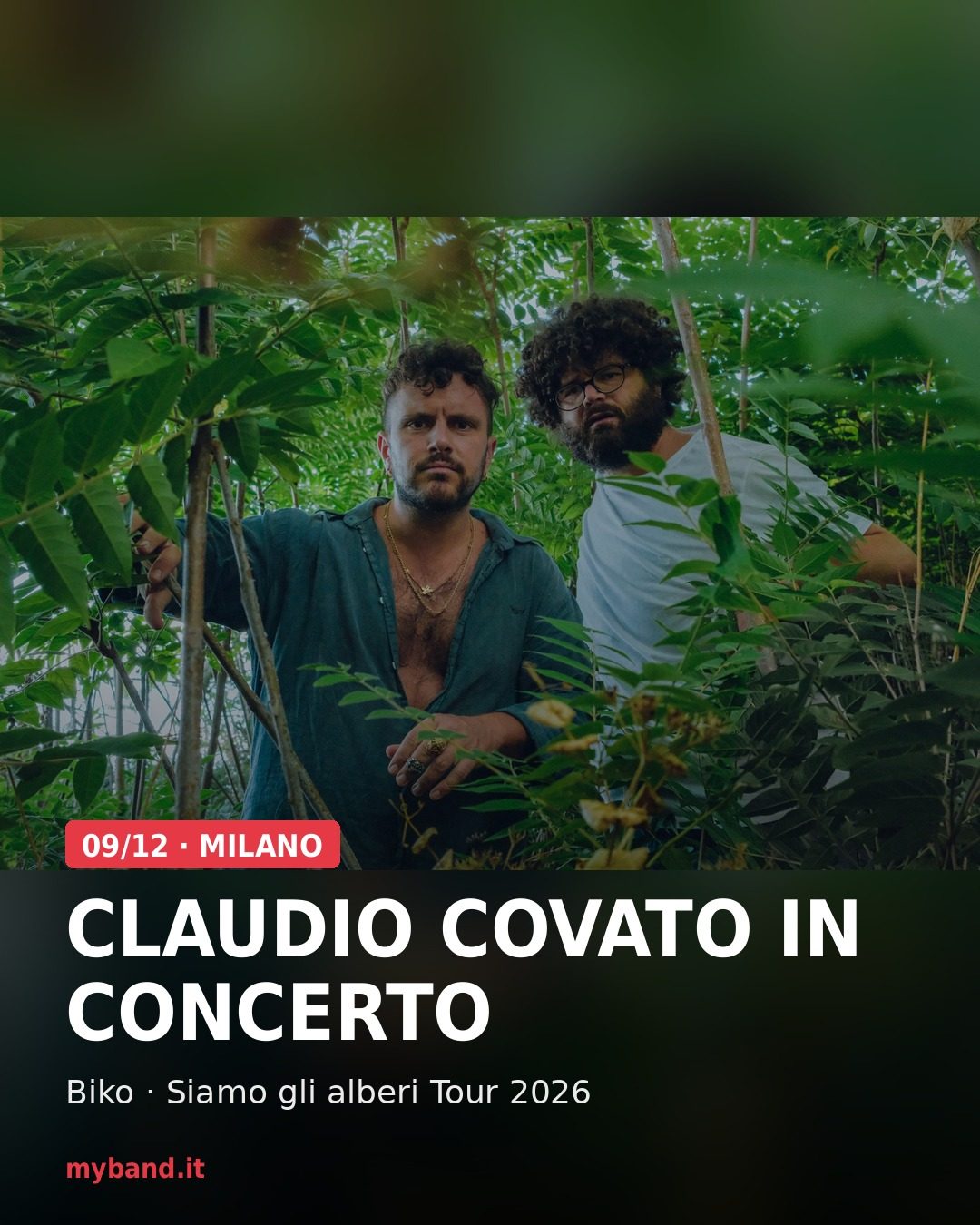 Claudio Covato in concerto – Siamo gli alberi Tour 2026
