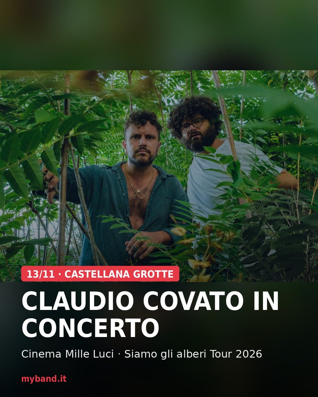 Claudio Covato in concerto – Siamo gli alberi Tour 2026